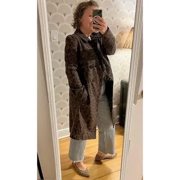 Rebecca Taylor Leopard Print Coat Small - Picture 7 of 9